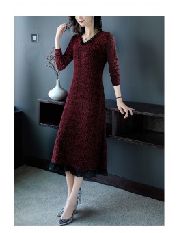 Polyester/Cotton/Jacquard With Stitching Above Knee Dress